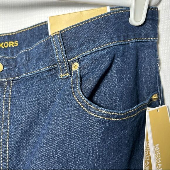 NWT Michael Kors Jeans Women’s Size 14 Selma Bootcut High Rise Gold Buttons - Picture 5 of 13